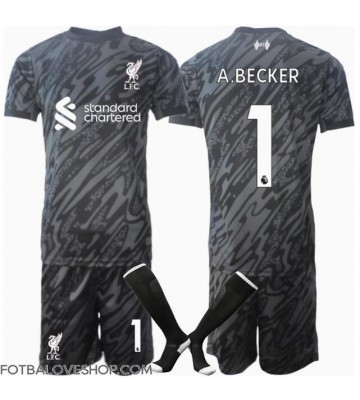Liverpool Alisson Becker #1 Brankářské Dětské Domácí Dres 2024-25 Krátký Rukáv (+ trenýrky)